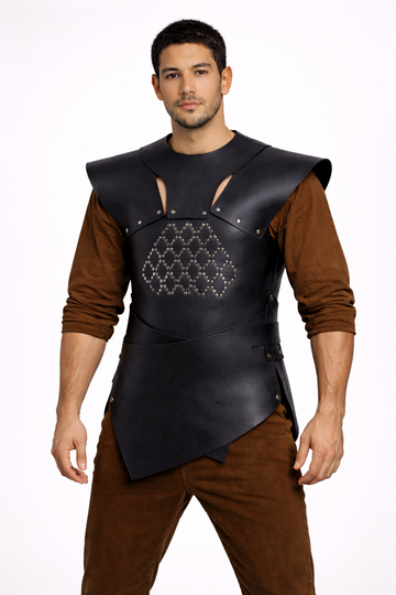 Men's Black Genuine Leather Unsullied Grey Worm Armor - Game of Thrones Inspired LARP & Cosplay Costume - Luxurena Leather