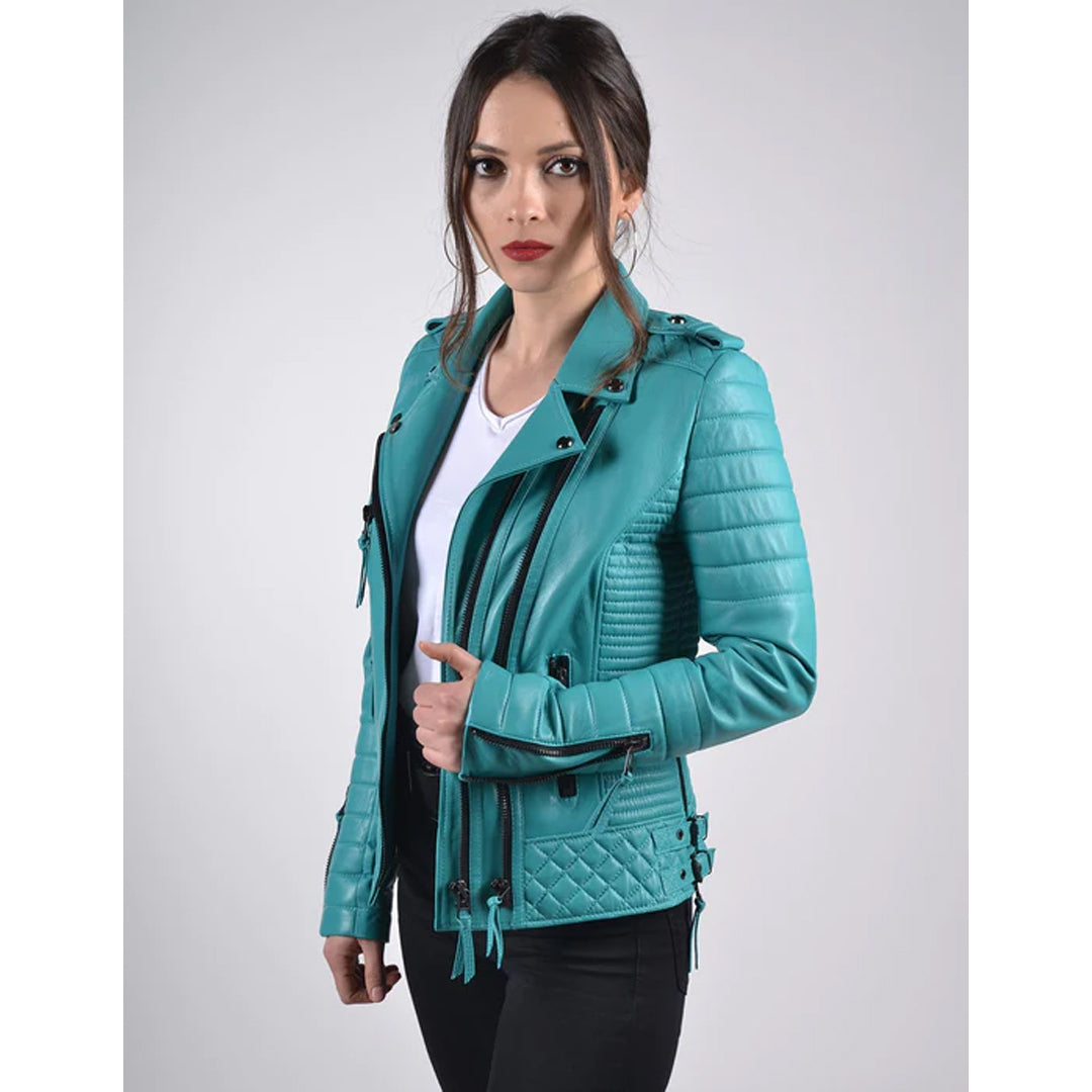 Women's Jade Biker Leather Jacket