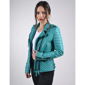 Women's Jade Biker Leather Jacket