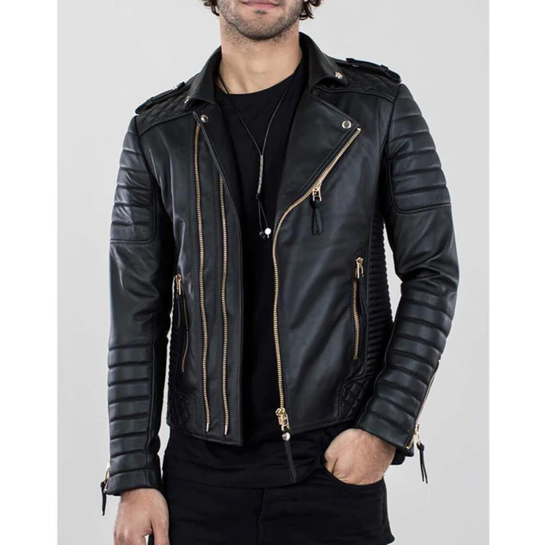 Biker Style Studded Leather Jackets for Men Online in UK, USA, Germany