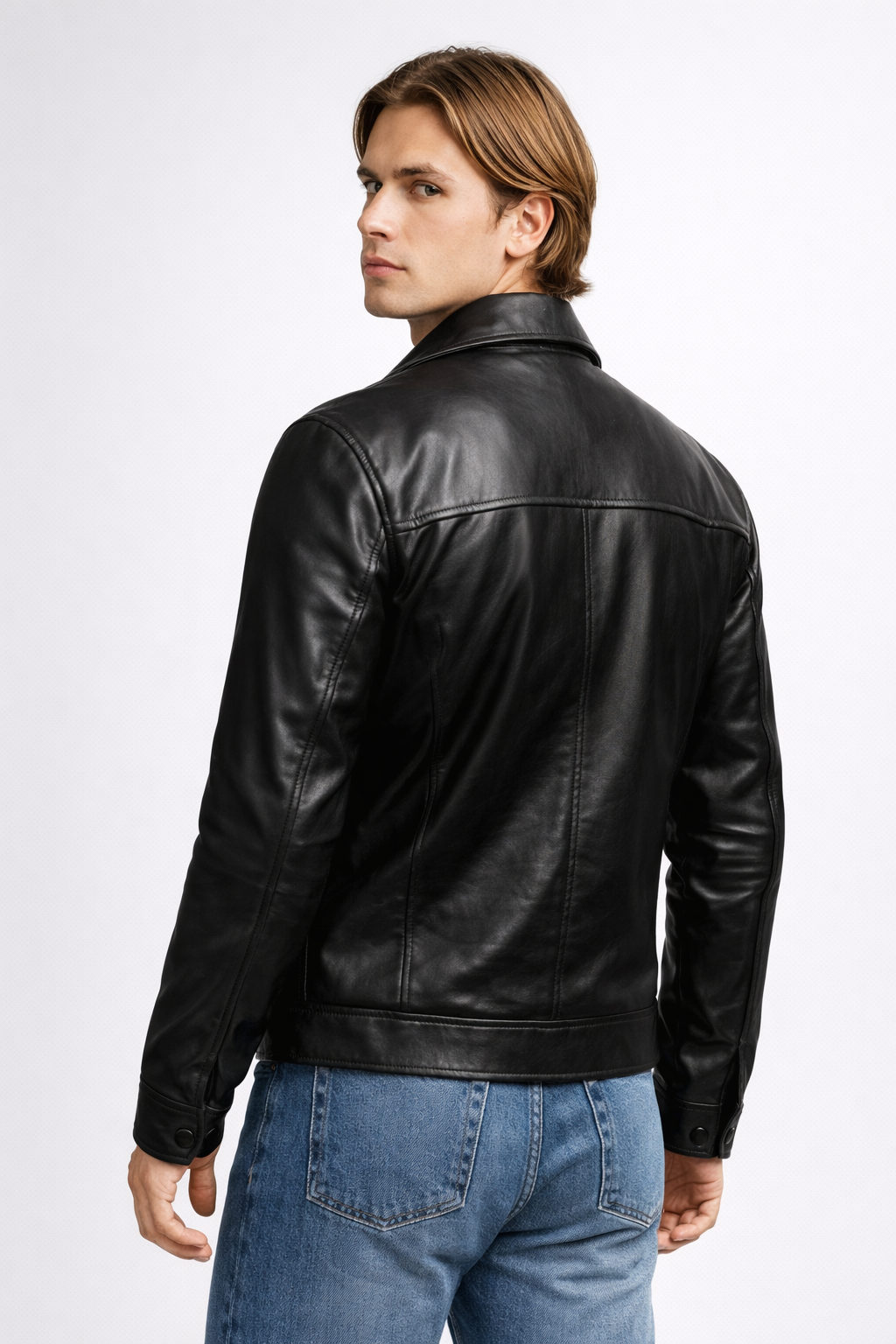 Men's Black Genuine Leather Rock N Roll Jacket - Premium Classic Biker Style - Luxurena Leather