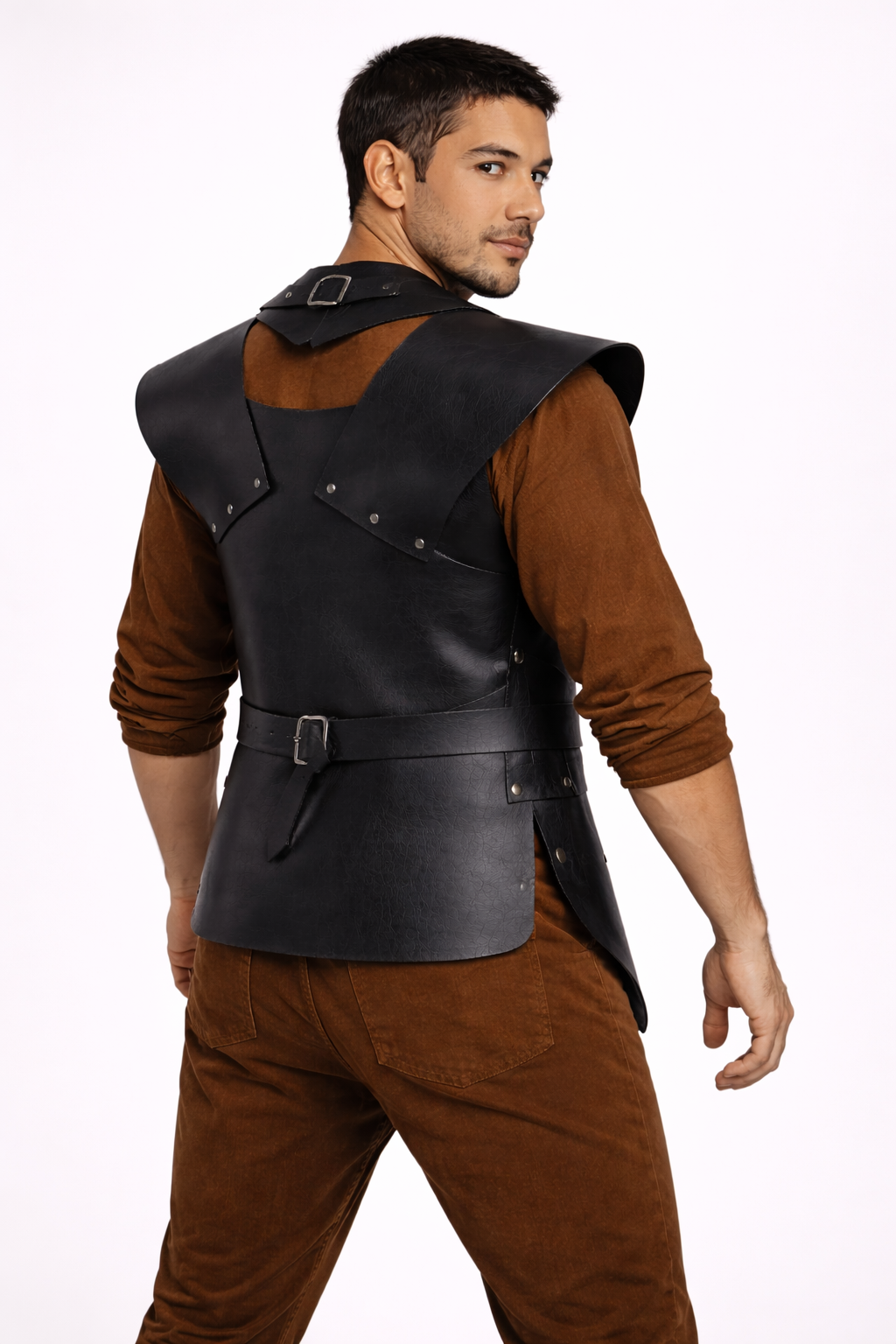 Men's Black Genuine Leather Unsullied Grey Worm Armor - Game of Thrones Inspired LARP & Cosplay Costume - Luxurena Leather
