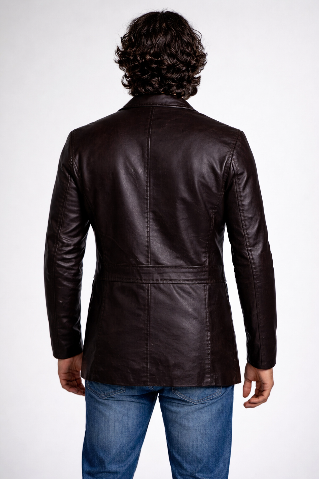 Men's Black Genuine Leather Blazer - Jason Wild Slim Fit Classic Coat
