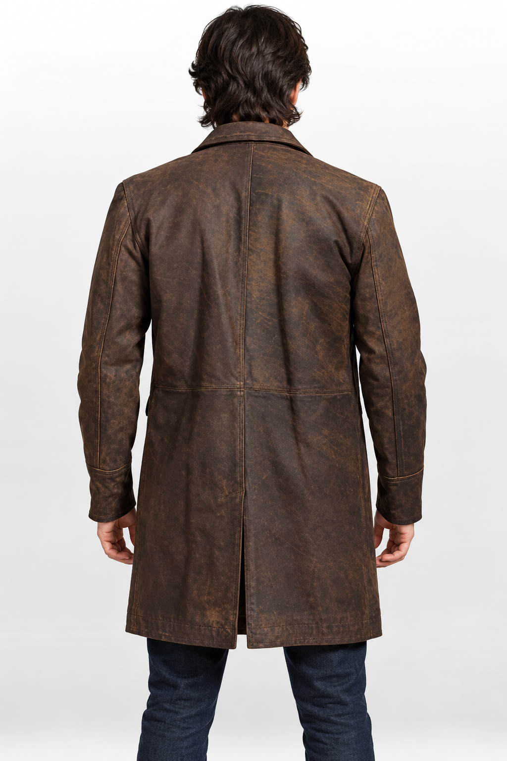 Men's Doctor Who War Doctor John Hurt Distressed Brown Leather Coat
