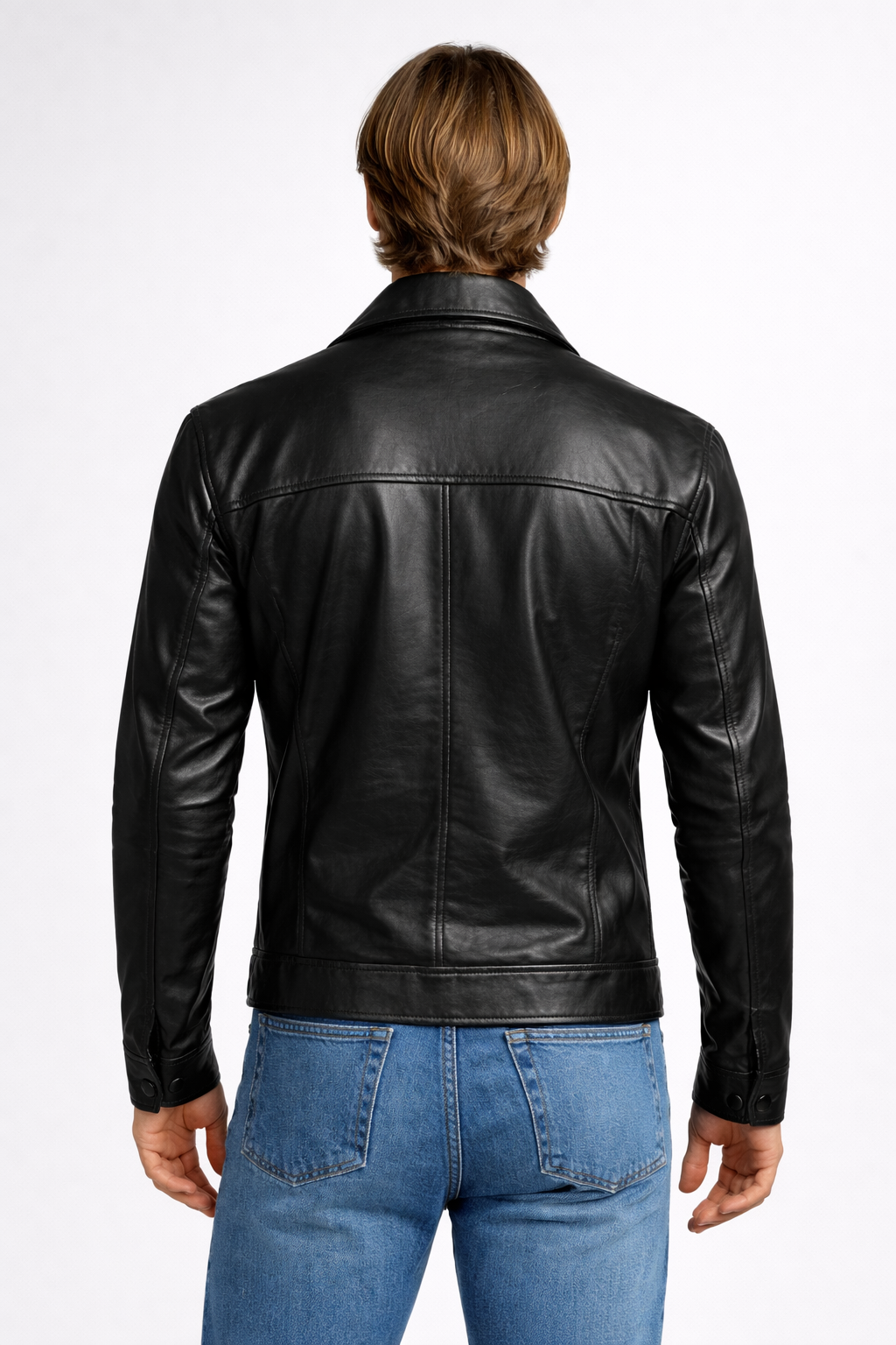 Men's Black Genuine Leather Rock N Roll Jacket - Premium Classic Biker Style - Luxurena Leather