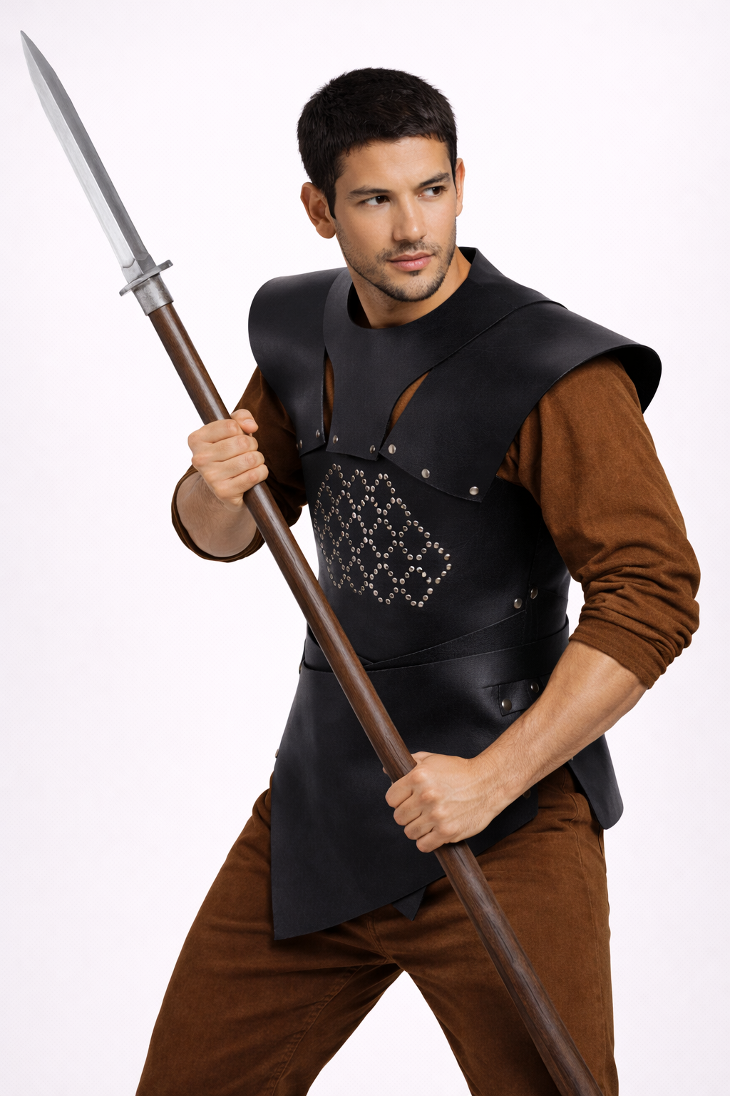 Men's Black Genuine Leather Unsullied Grey Worm Armor - Game of Thrones Inspired LARP & Cosplay Costume - Luxurena Leather