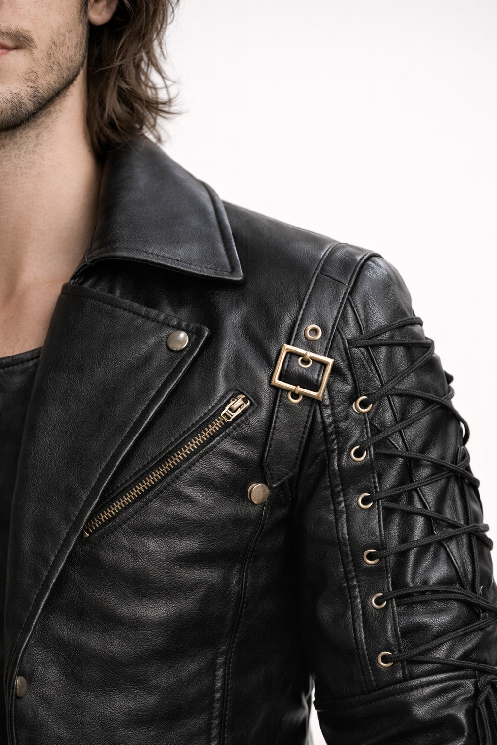 Men's Black Genuine Leather Van Helsing Steampunk Trench Coat - Premium Gothic Long Coat - Luxurena Leather
