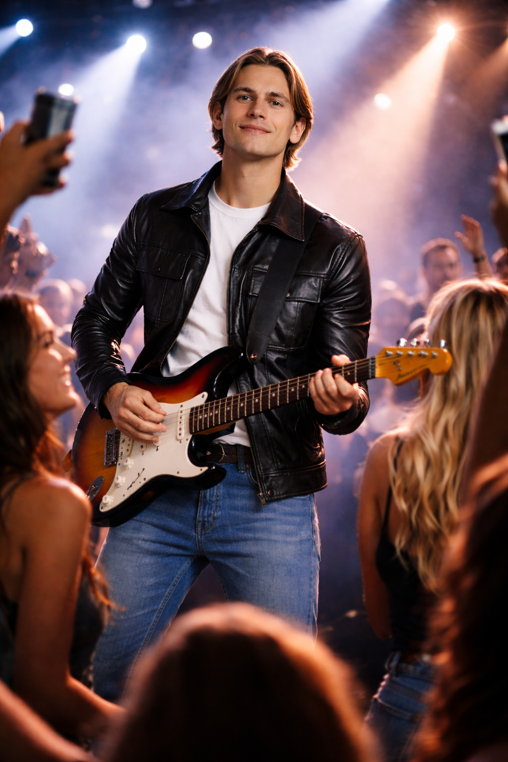 Men's Black Genuine Leather Rock N Roll Jacket - Premium Classic Biker Style - Luxurena Leather