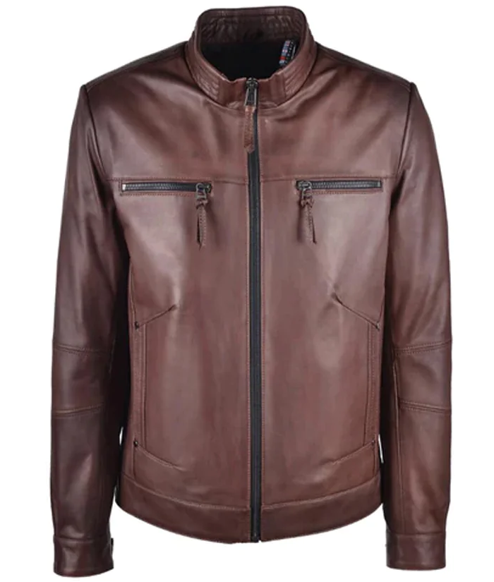 Men's Wax Brown Leather Jacket