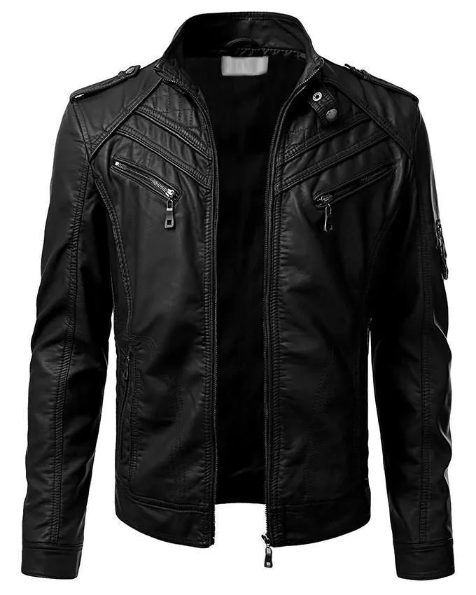 Men's Retro Black Leather Jacket