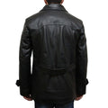 Men's German Militry Style World War 2 Black Leather Coat - Luxurena Leather