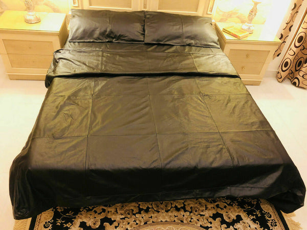 Genuine Leather Super Soft Bed Sheet, Pillow Case and Duvet Cover Bedding Set