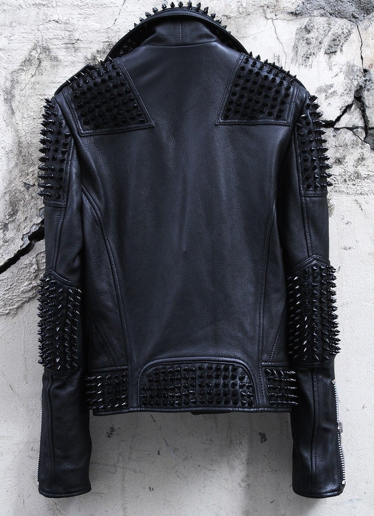 Studded Calfskin Biker Jacket - Women - Ready-to-Wear