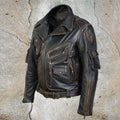 Men's Genuine Leather Premium Fashion Motorcycle Biker Black Jacket - Luxurena Leather