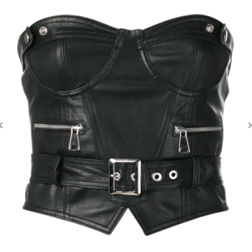 Women Genuine Leather Biker Corset Black Belted Slim Fit - Luxurena Leather