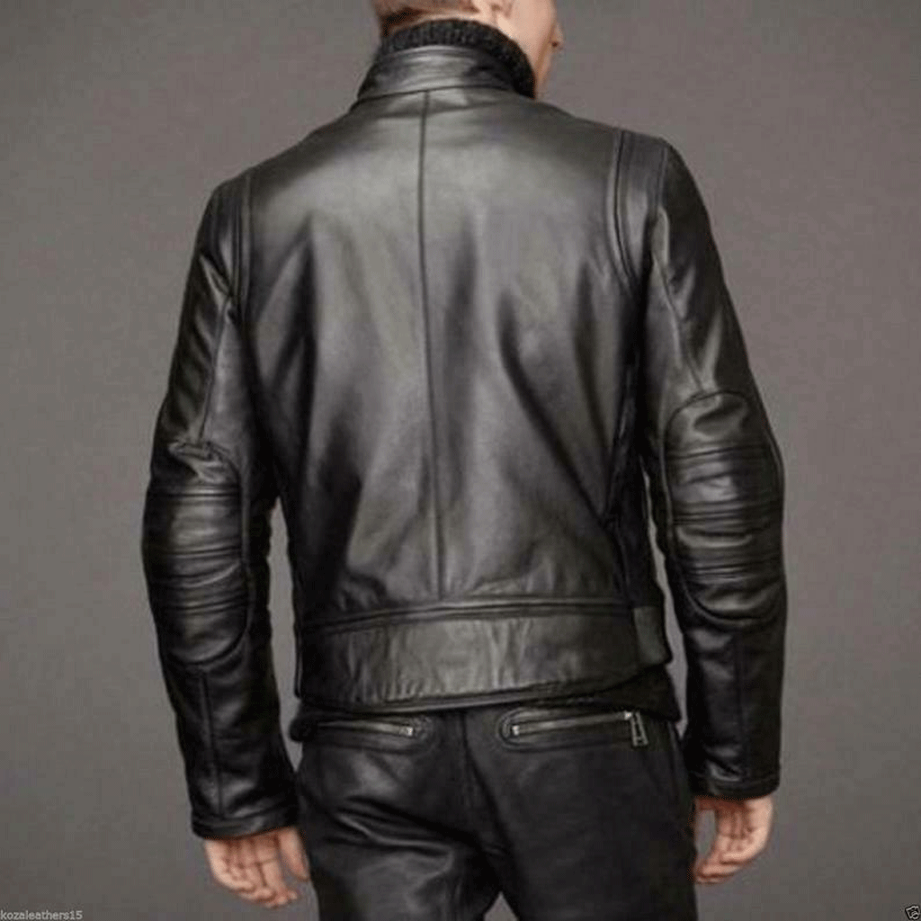 Men's Real Soft Leather Biker Jacket Black Leather Bikers/Air Force Jacket - Luxurena Leather