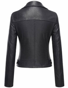 Retro Cafe Racer Women's Black Biker jacket - Luxurena Leather