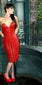 Women's Genuine Soft Leather Corset Dress Red With Front & Back Lacing