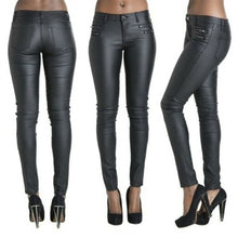 New Women Genuine Leather Pants High Waist Sexy Jeans Style Skin Fit Black - Luxurena Leather