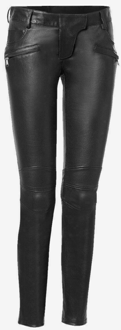 Skinny Stylish Black Pant Women's Leather Pants Genuine Cowhide - Luxurena Leather