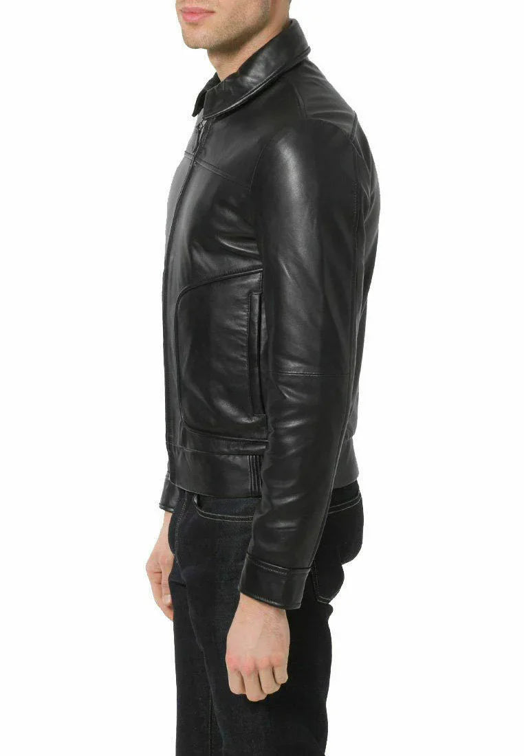 Retro Rider Layer Men's Retro Rider Black Leather Jacket