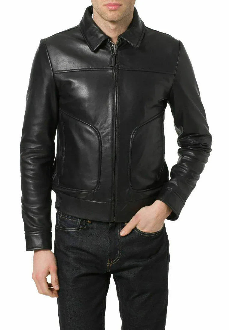 Retro Rider Layer Men's Retro Rider Black Leather Jacket