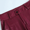 Womens Leggings 100% real Leather Pants High Waist pajamas Skinny Pencil Trouser - Luxurena Leather