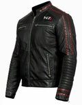 MASS EFFECT 3 - MOTORCYCLE REAL LEATHER BIKER JACKET - Luxurena Leather