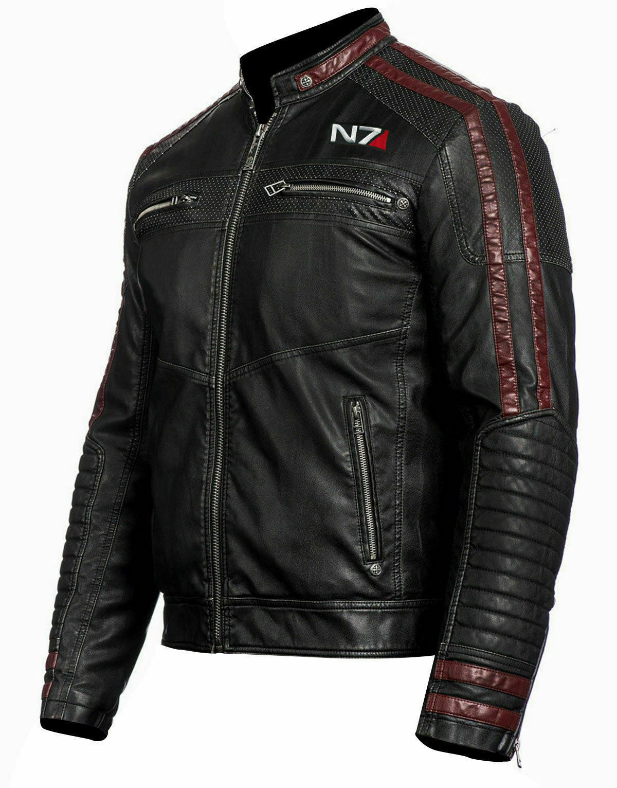 MASS EFFECT 3 - MOTORCYCLE REAL LEATHER BIKER JACKET - Luxurena Leather
