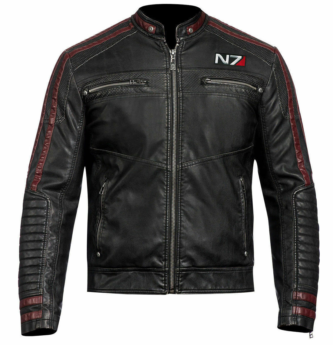 MASS EFFECT 3 - MOTORCYCLE REAL LEATHER BIKER JACKET - Luxurena Leather