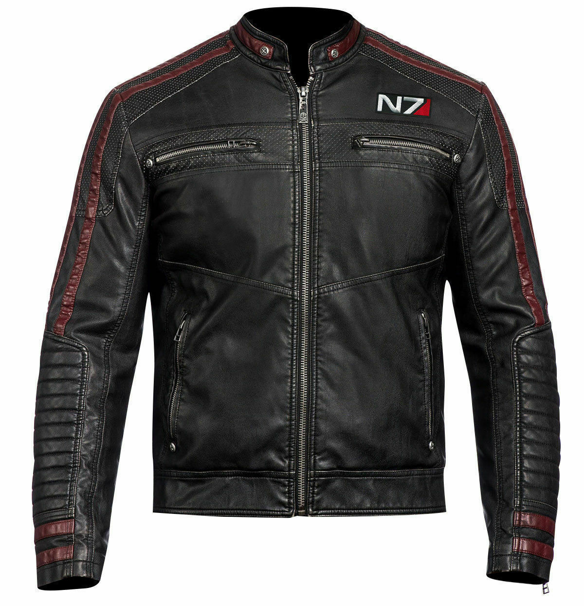 MASS EFFECT 3 - MOTORCYCLE REAL LEATHER BIKER JACKET - Luxurena Leather
