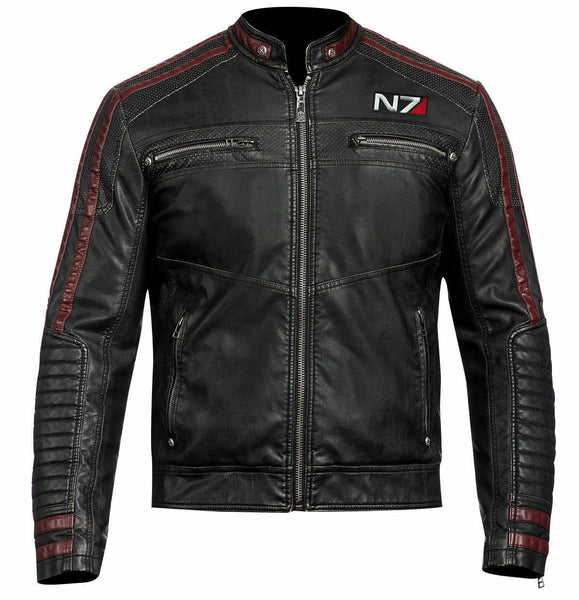 Men's MASS EFFECT 3 - MOTORCYCLE REAL LEATHER BIKER JACKET