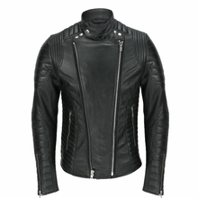 Slim fit Motorcycle Men's Rider Genuine Leather Biker Jacket - Luxurena Leather