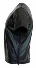 Masculine Edge Cow Leather Half Sleeves Men's Original Shirt Round Collar Style - Luxurena Leather