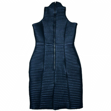Real leather Soft feel Women Sleeveless Mini Coat Dress Half Neck fully Quilted - Luxurena Leather