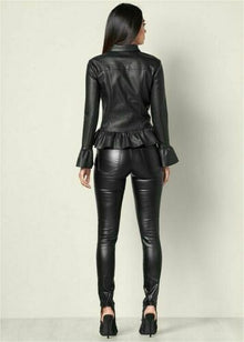 Motorcycle Biker Top Shirt Slim-Fit For Women & Girls Real Genuine Leather - Luxurena Leather