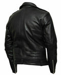 Men's Genuine Leather Negan Walking Dead S7 Jeffrey Dean Morgan Motorcycle Biker Black Jacket - Luxurena Leather