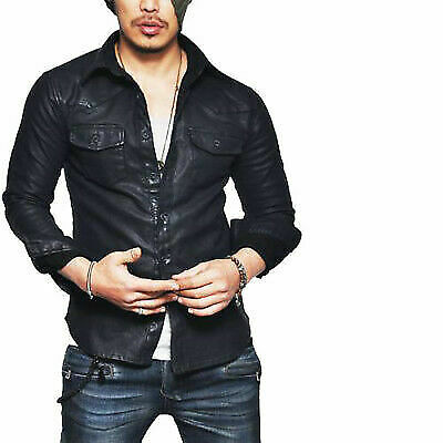 Leather Shirt Basic Vintage Jacket Biker Slim Fit - Luxurena Leather
