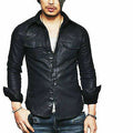 Leather Shirt Basic Vintage Jacket Biker Slim Fit - Luxurena Leather