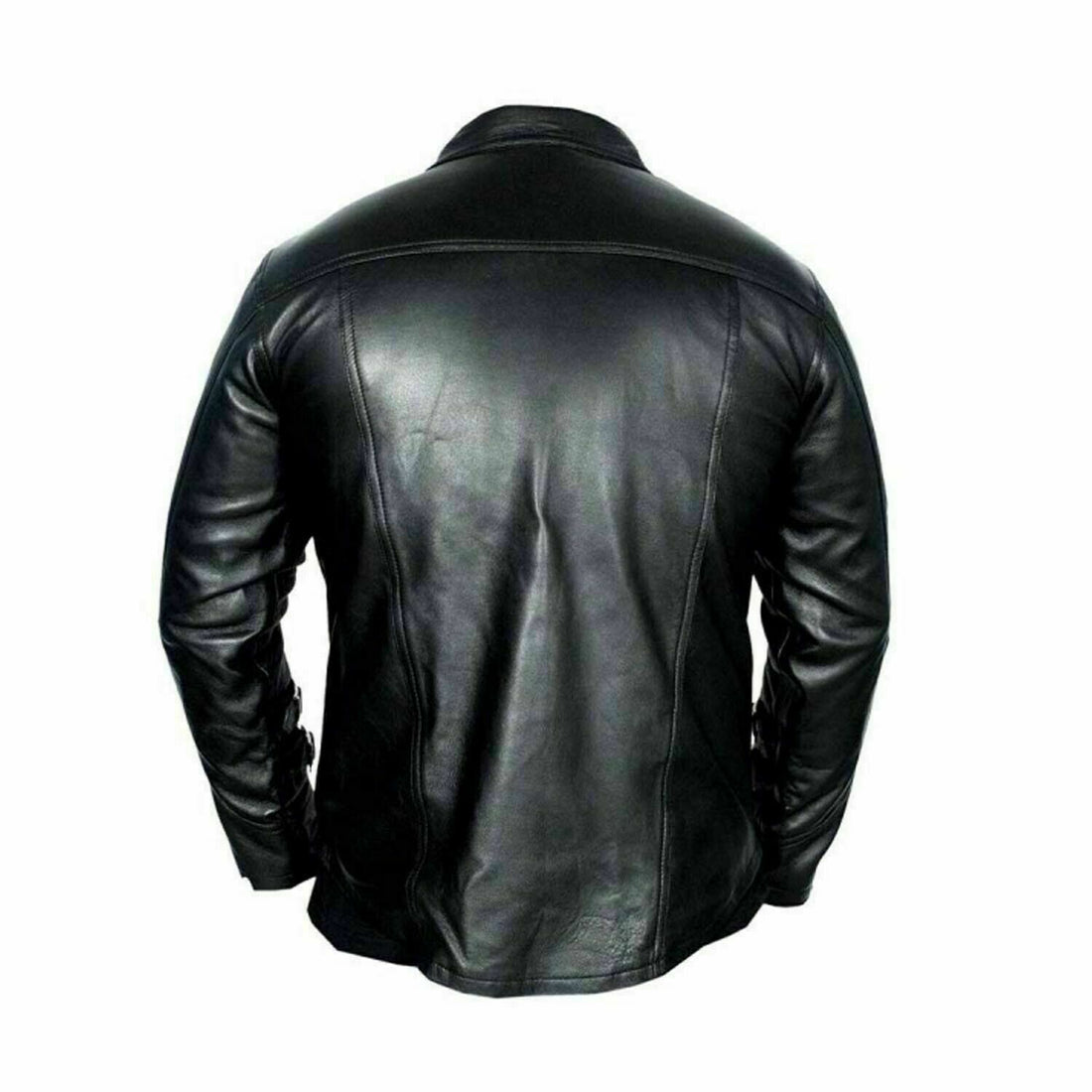 REAL LEATHER Mens Black PUNK / ROCK / GOTH Shirt BLUF - Luxurena Leather