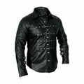 REAL LEATHER Mens Black PUNK / ROCK / GOTH Shirt BLUF - Luxurena Leather