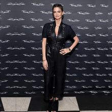 Genuine Leather Celebrity Shermine Shahrivar Black Dress - Luxurena Leather