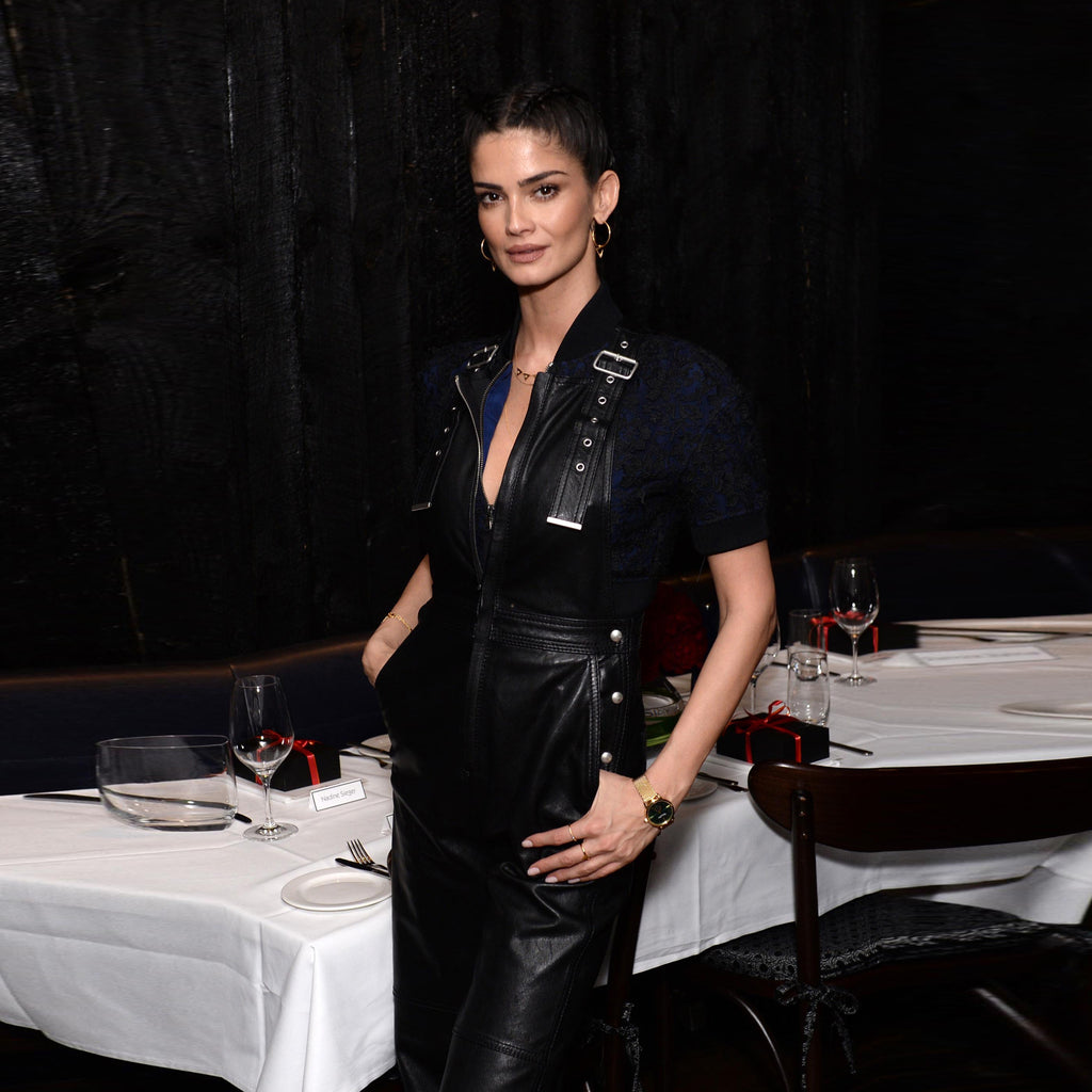 Genuine Leather Celebrity Shermine Shahrivar Black Dress - Luxurena Leather