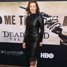 Genuine Leather Celebrity Molly Parker Black Dress - Luxurena Leather