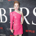 Genuine Leather Celebrity Sarah Mezzanotte Pink Dress - Luxurena Leather