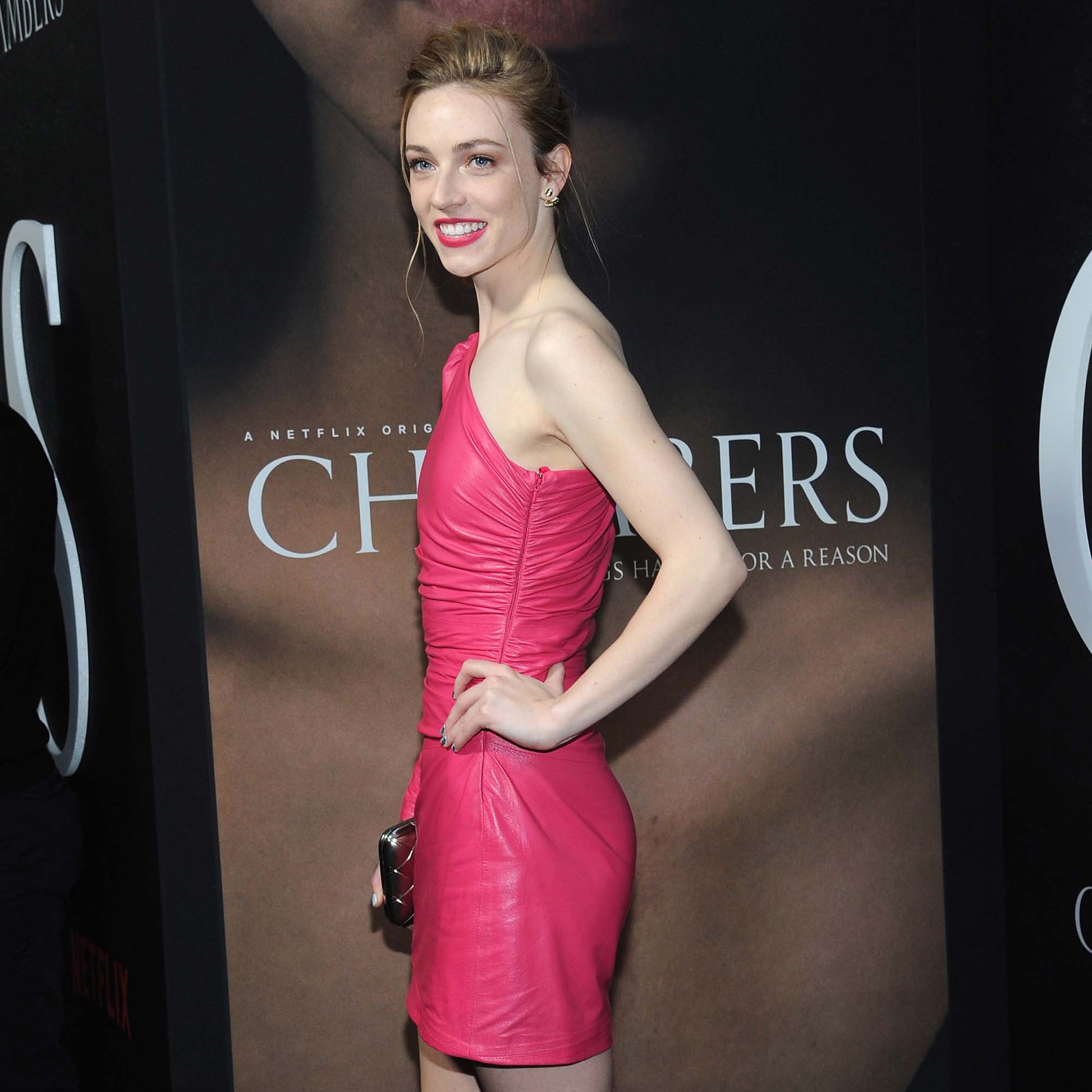 Genuine Leather Celebrity Sarah Mezzanotte Pink Dress - Luxurena Leather