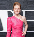Genuine Leather Celebrity Sarah Mezzanotte Pink Dress - Luxurena Leather
