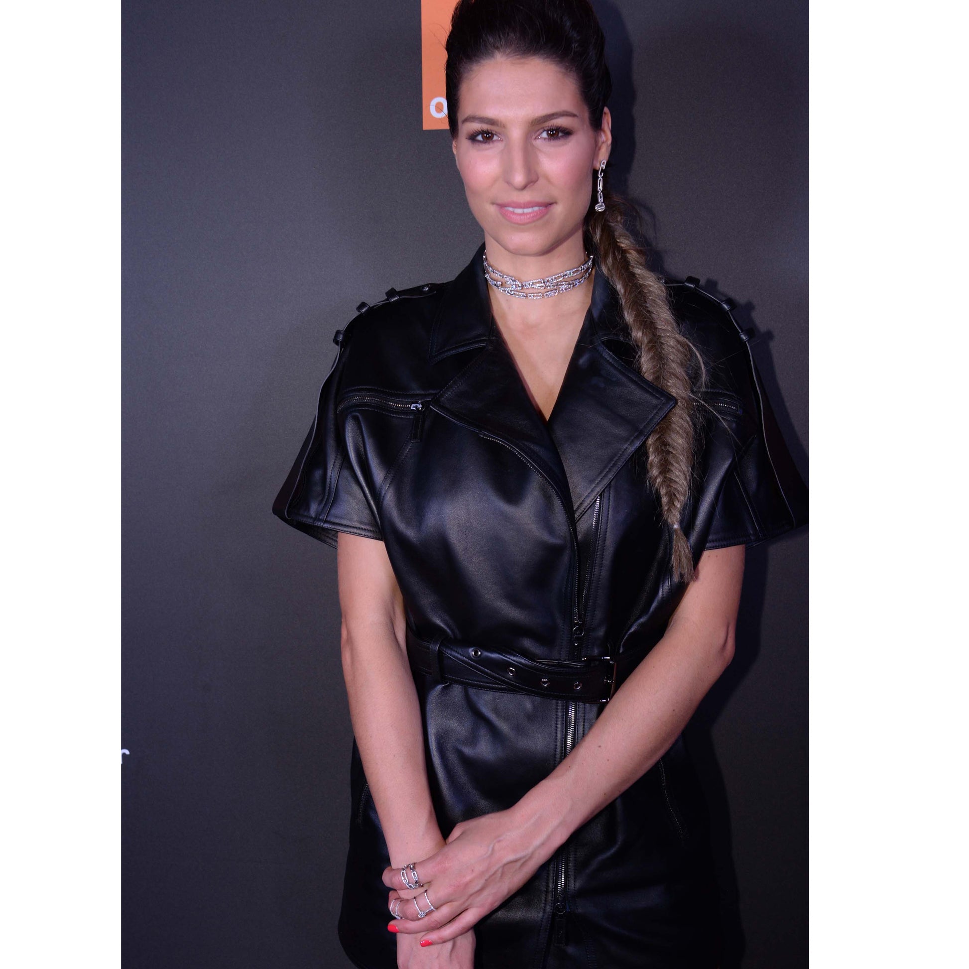 Genuine Leather Celebrity Laury Thilleman Black Dress - Luxurena Leather