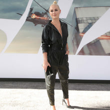 Genuine Leather Celebrity Lindsey Vonn Black Dress