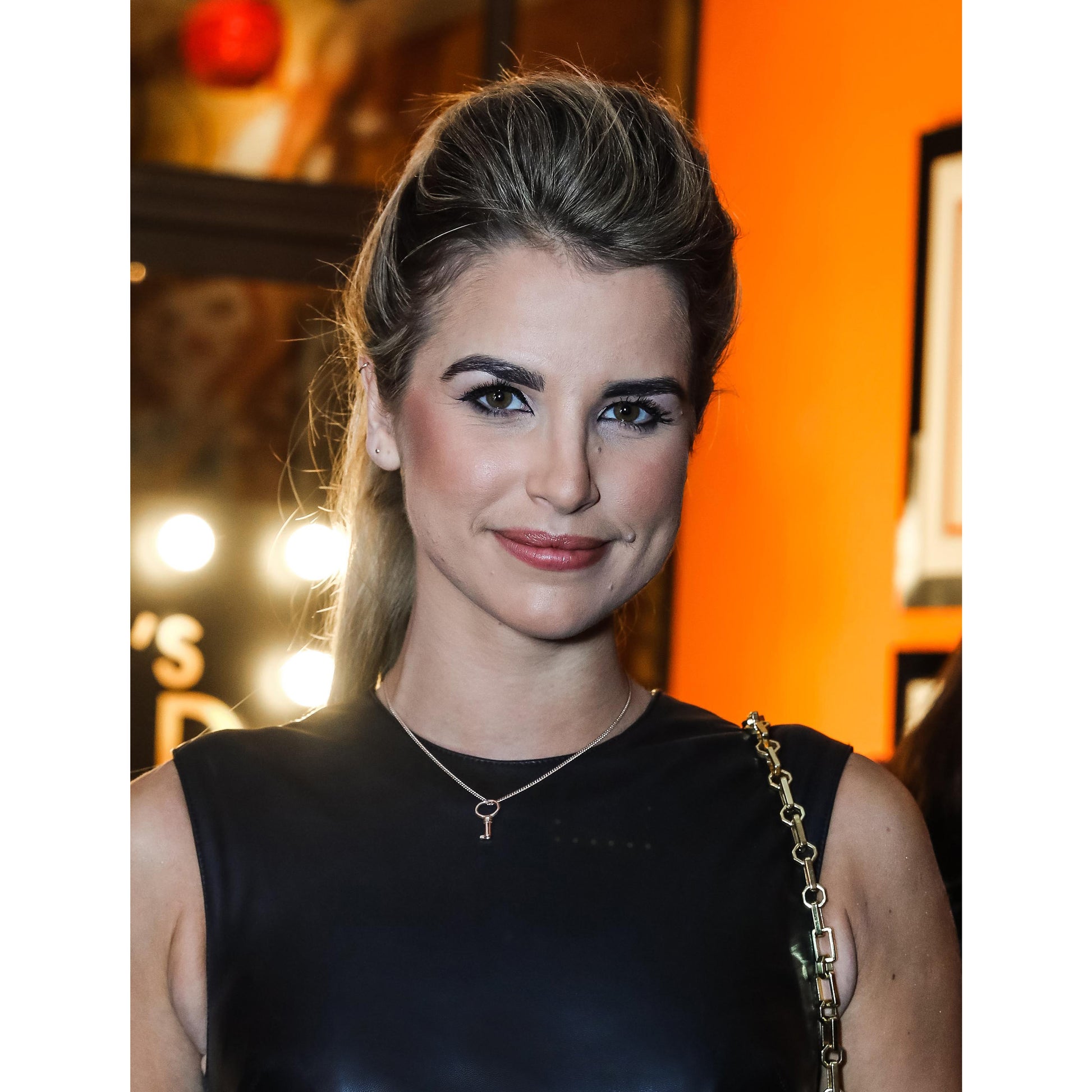Genuine Leather Celebrity Vogue Williams Black Dress - Luxurena Leather